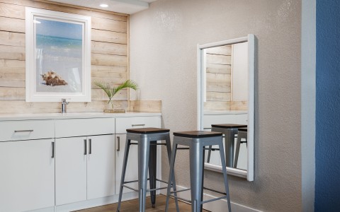 a stools in a room
