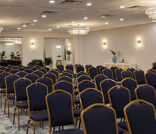 a room with many chairs