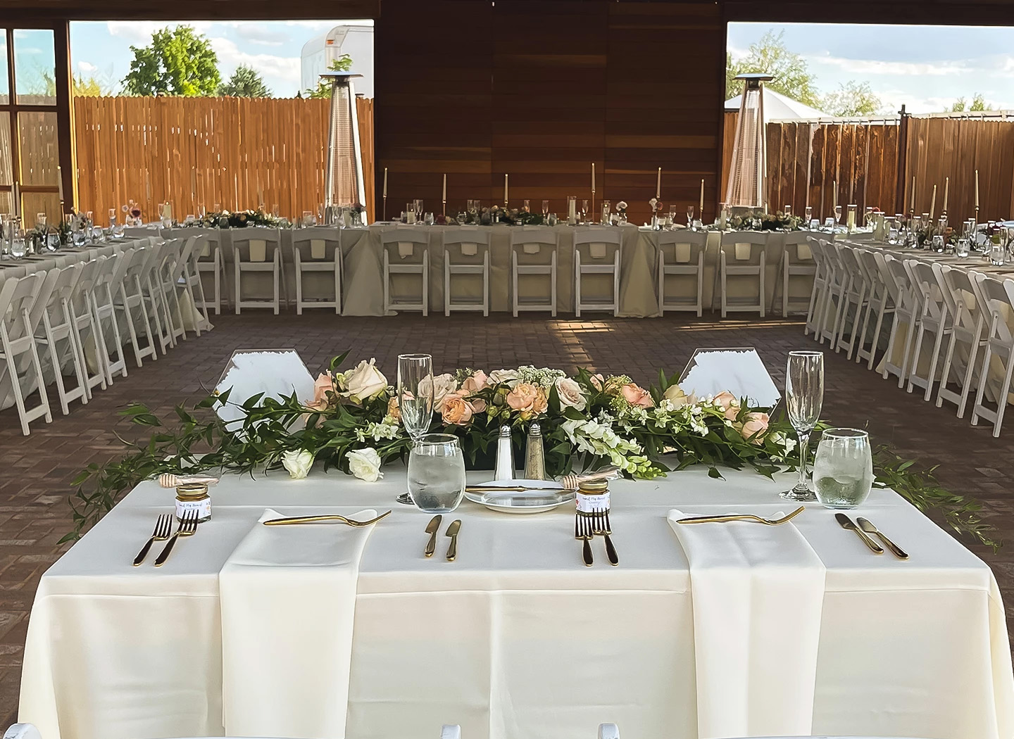 a table set for a wedding reception
