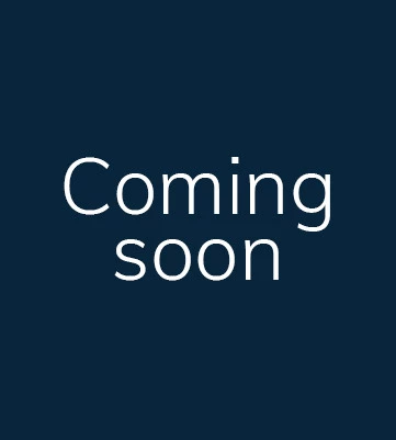 coming soon text in a blue box
