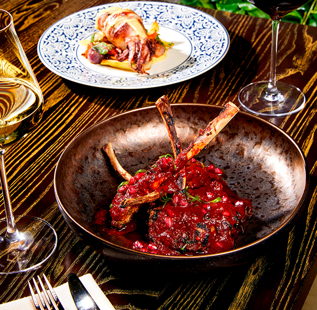 a plate of food on a table