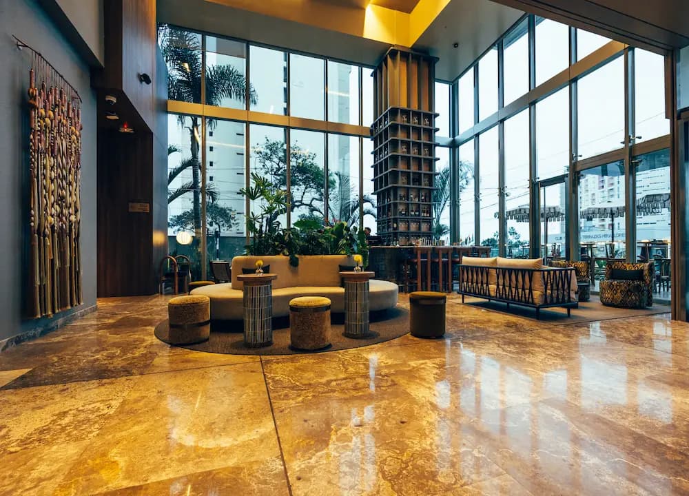 hero image for a lobby with a large window
