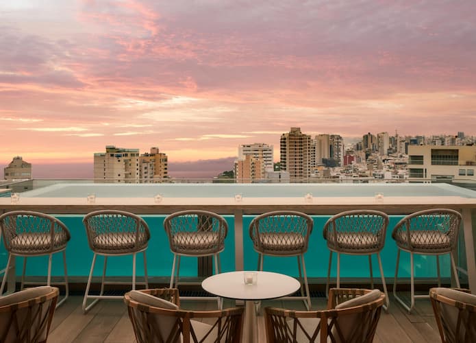 Post image for a group of chairs and a table on a rooftop