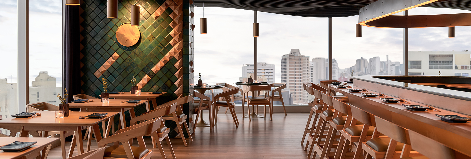 a room with tables and chairs