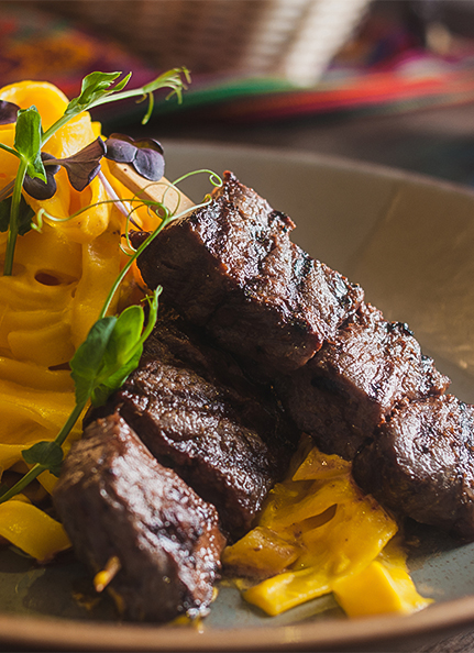 a plate of food with a fork