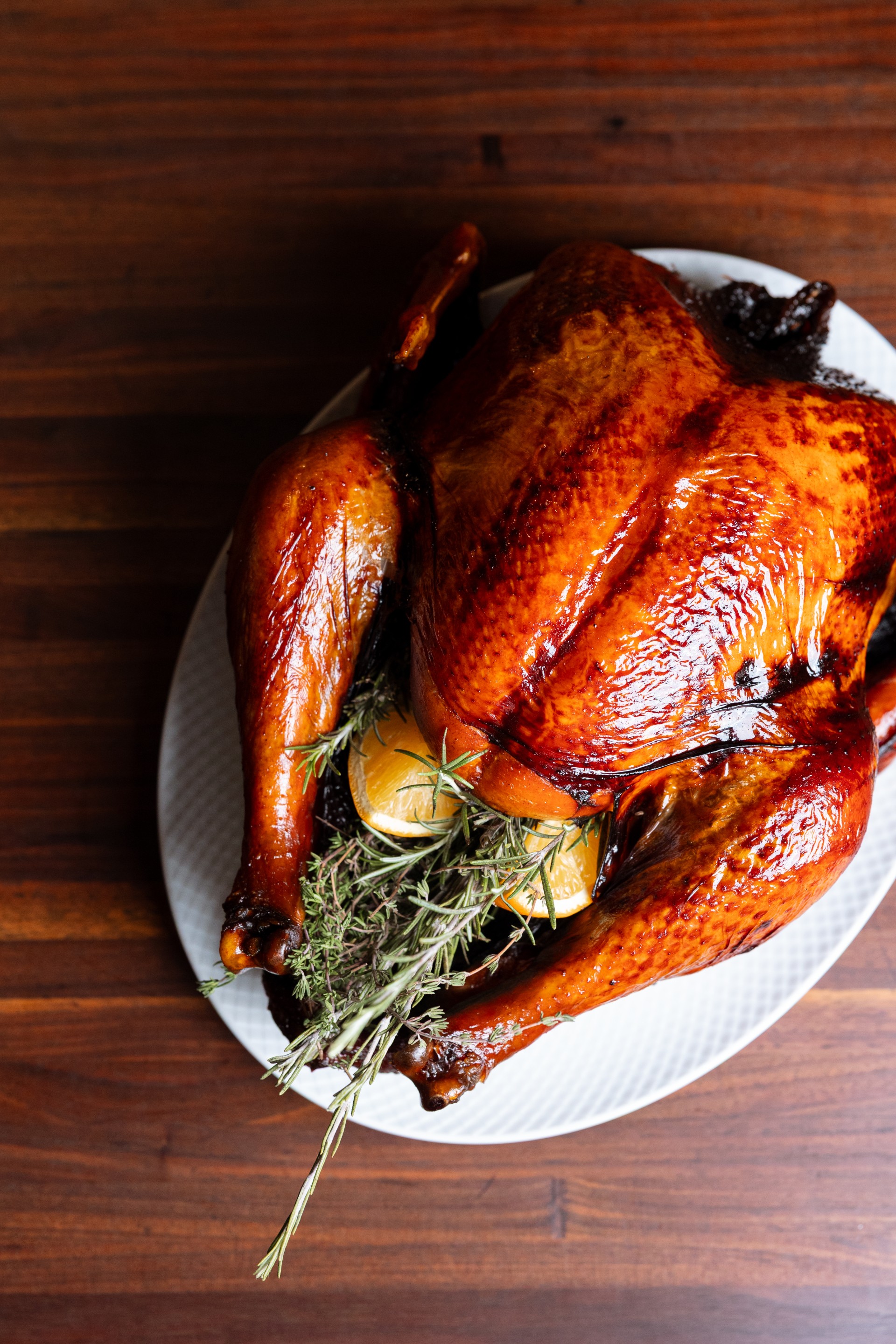 a roasted turkey on a plate