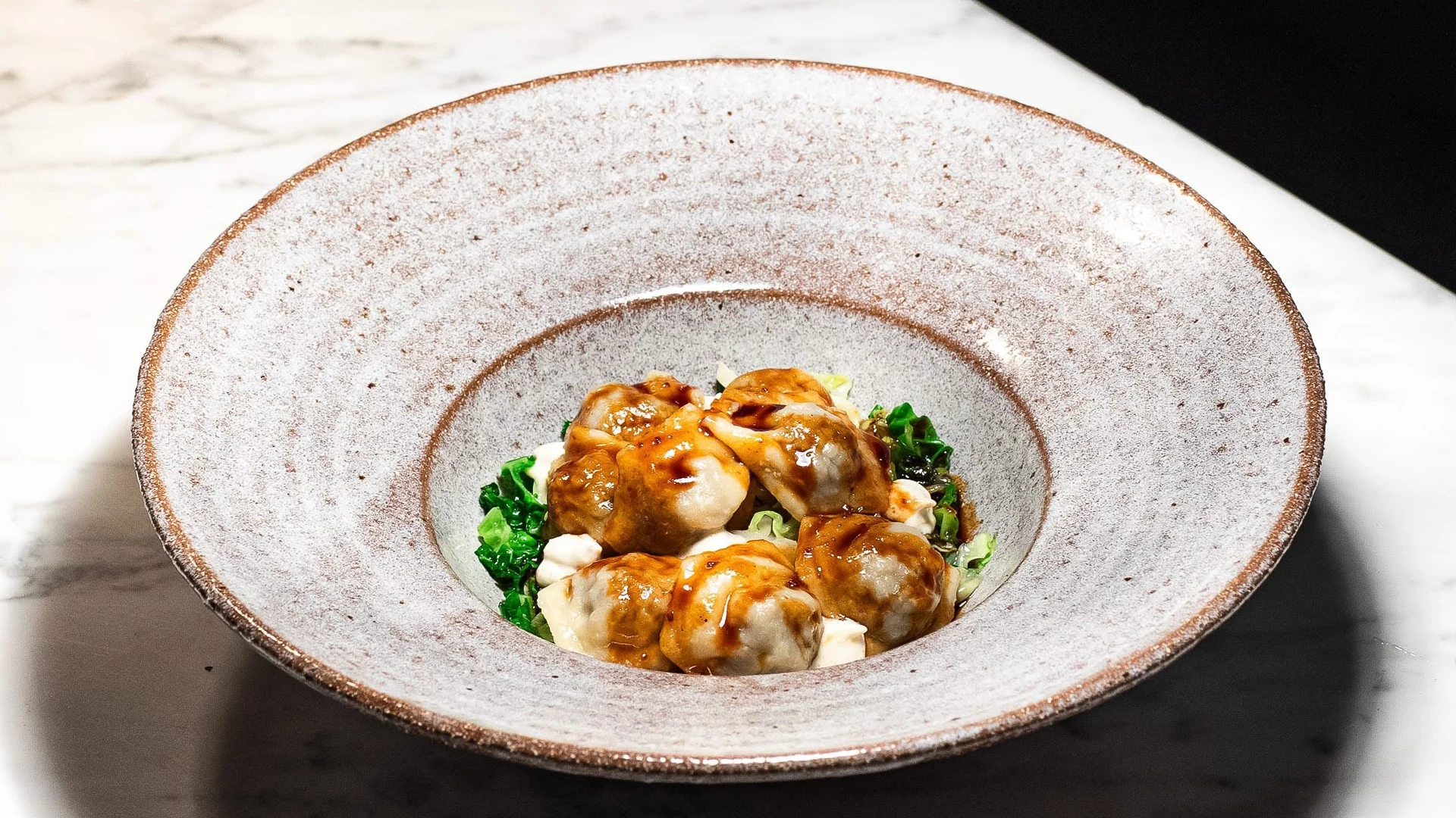 a bowl of food on a table