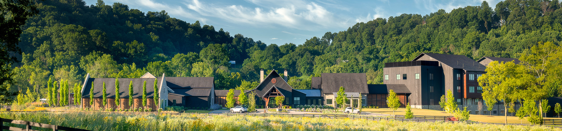 a house with trees in the background