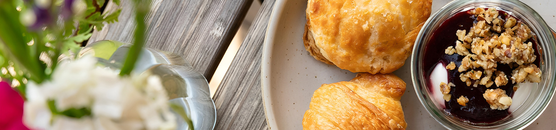 a plate of pastries on a table