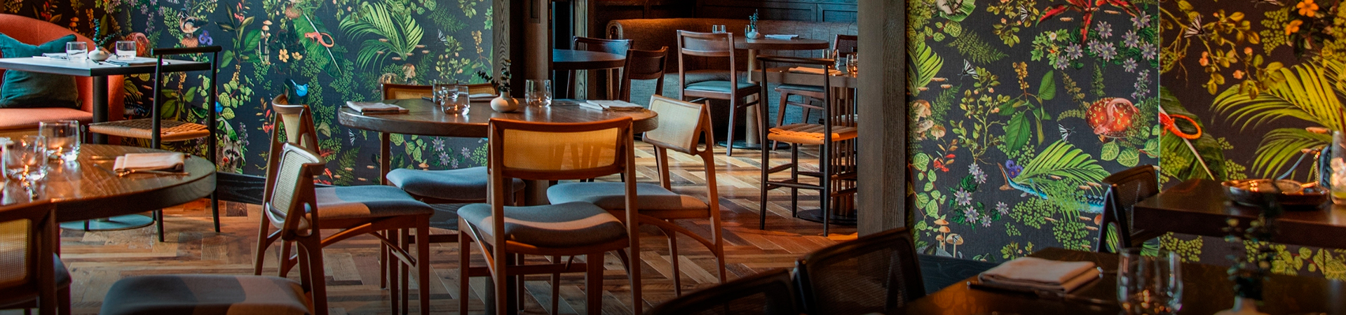 a room with tables and chairs