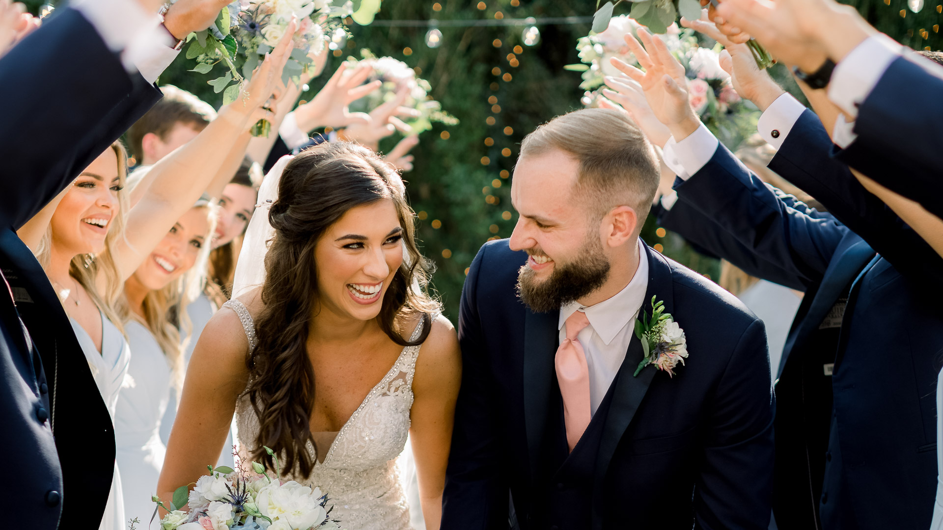 a man and woman smiling at each other