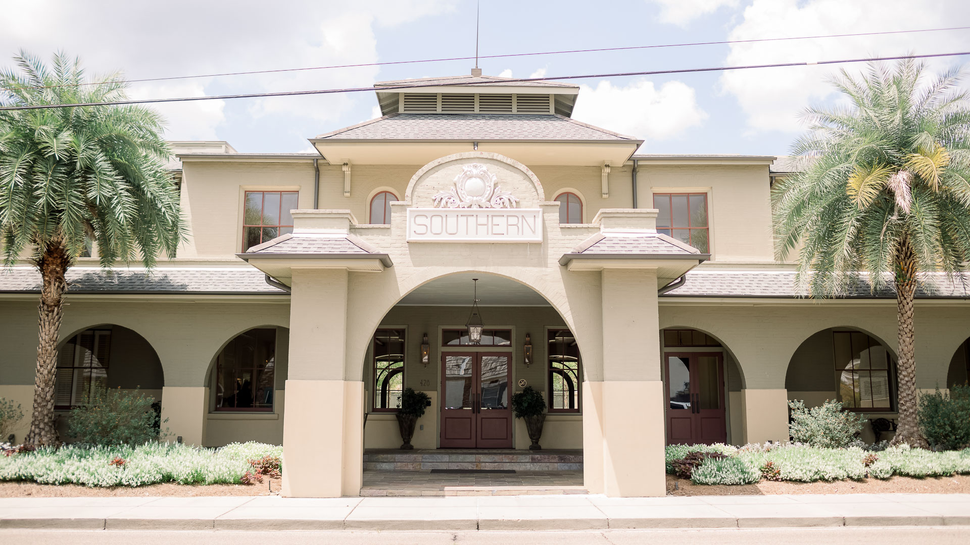 a building with a sign on the front