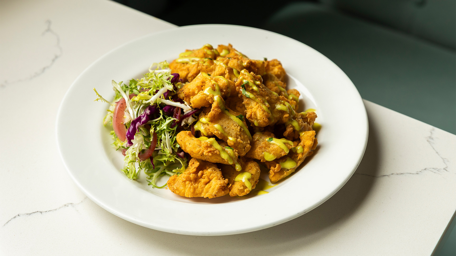 a plate of food on a table