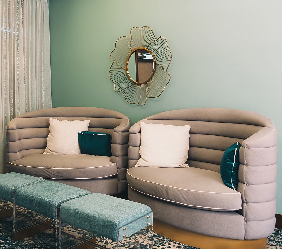 a couches in a room