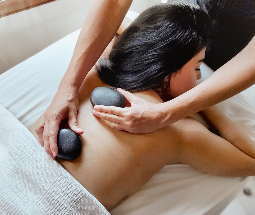 a person receiving a massage