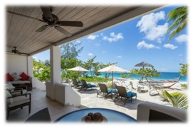 view of suite with beachfront access