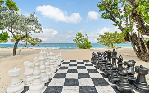 chess board on a deck