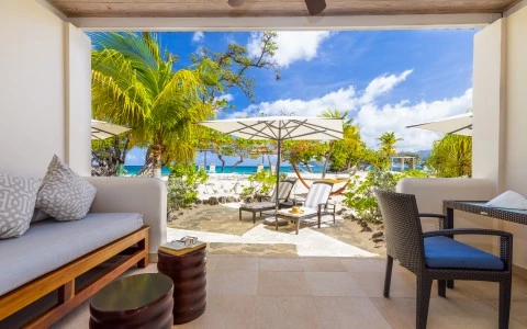 exterior of room on beach