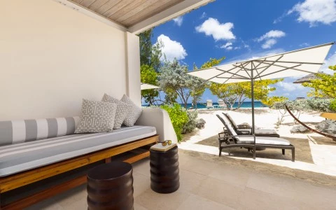 exterior of room on beach
