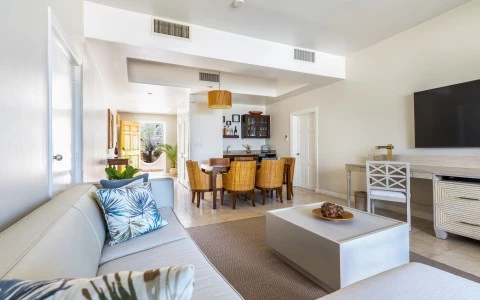 spiceisle beach resort  room with dining room table