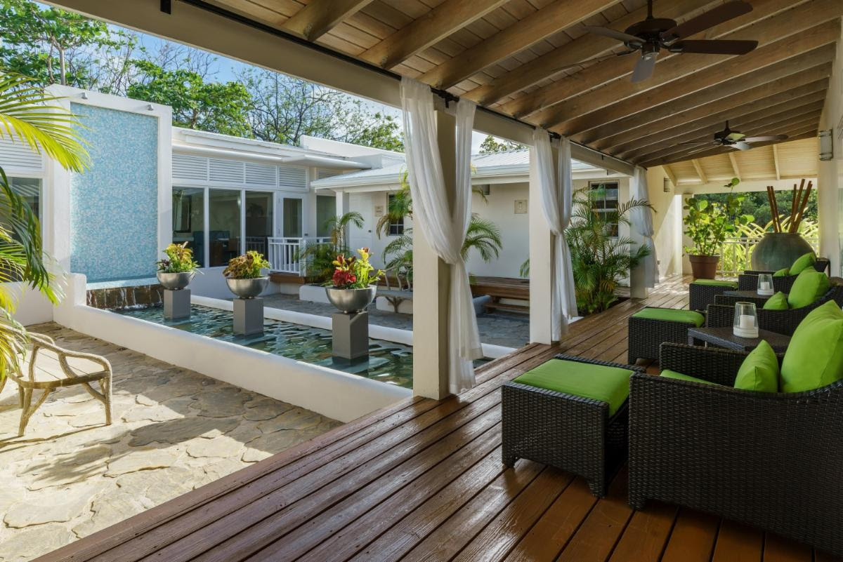 The spa's outer deck has been transformed into a lounge area to provide a tranquil ambiance to aid in guests' relaxation.