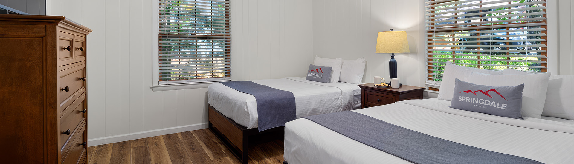 a two beds in a room