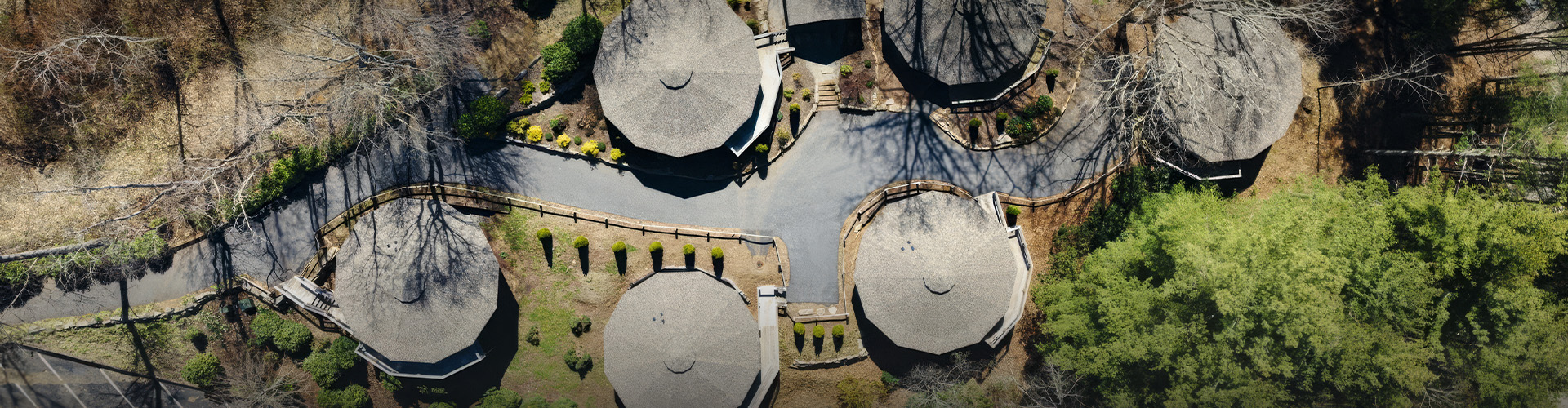 a aerial view of a building