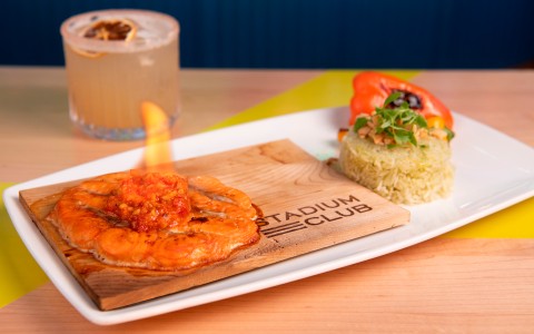 a plate of food on a table