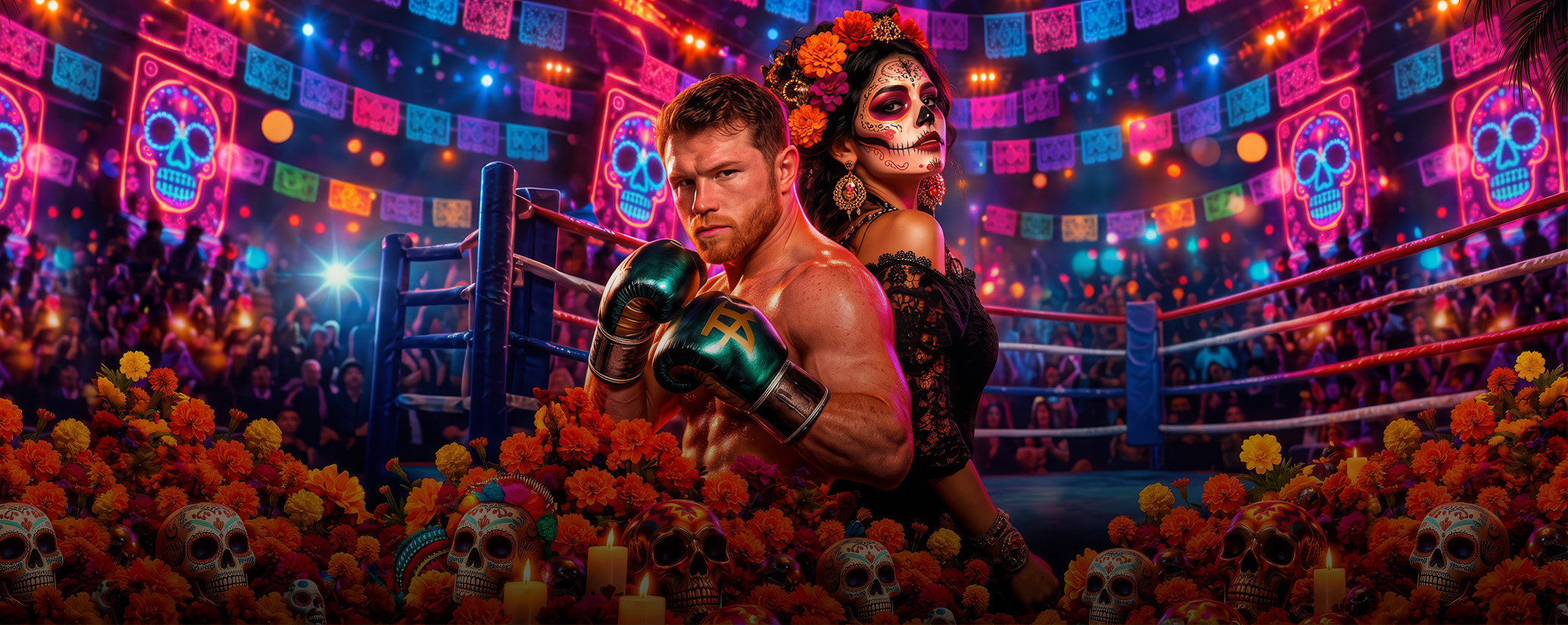 a man and woman in a boxing ring