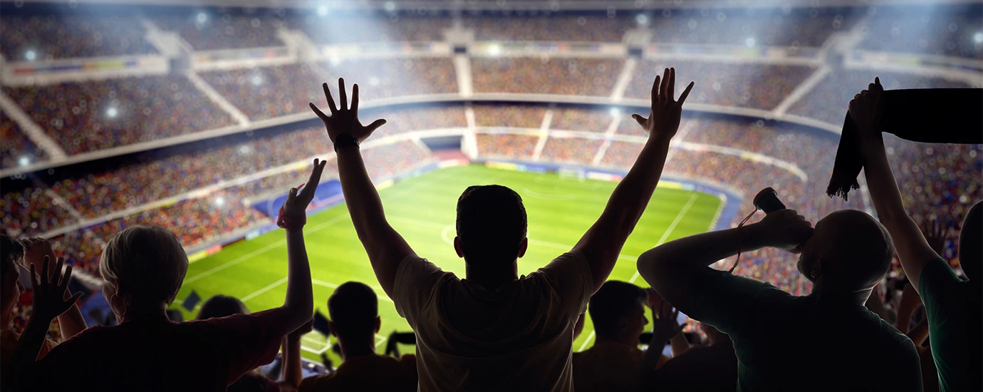 a group of people in a stadium