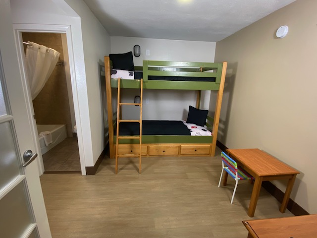a bunk bed in a room
