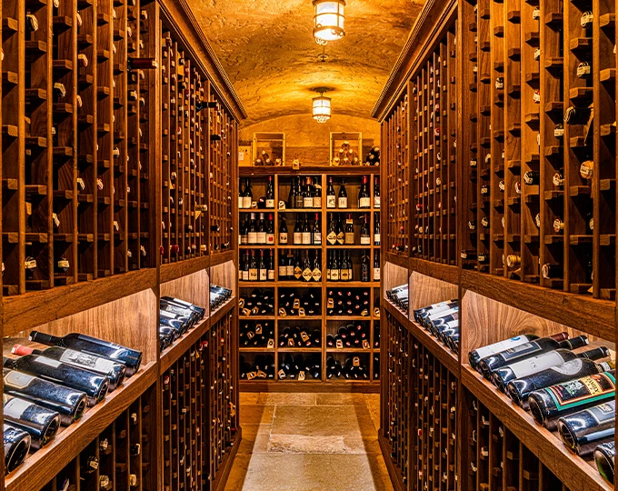 view of the inside of a wine cellar 