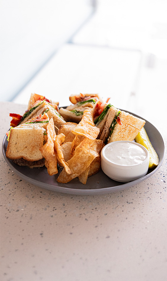 a plate of sandwiches and fries