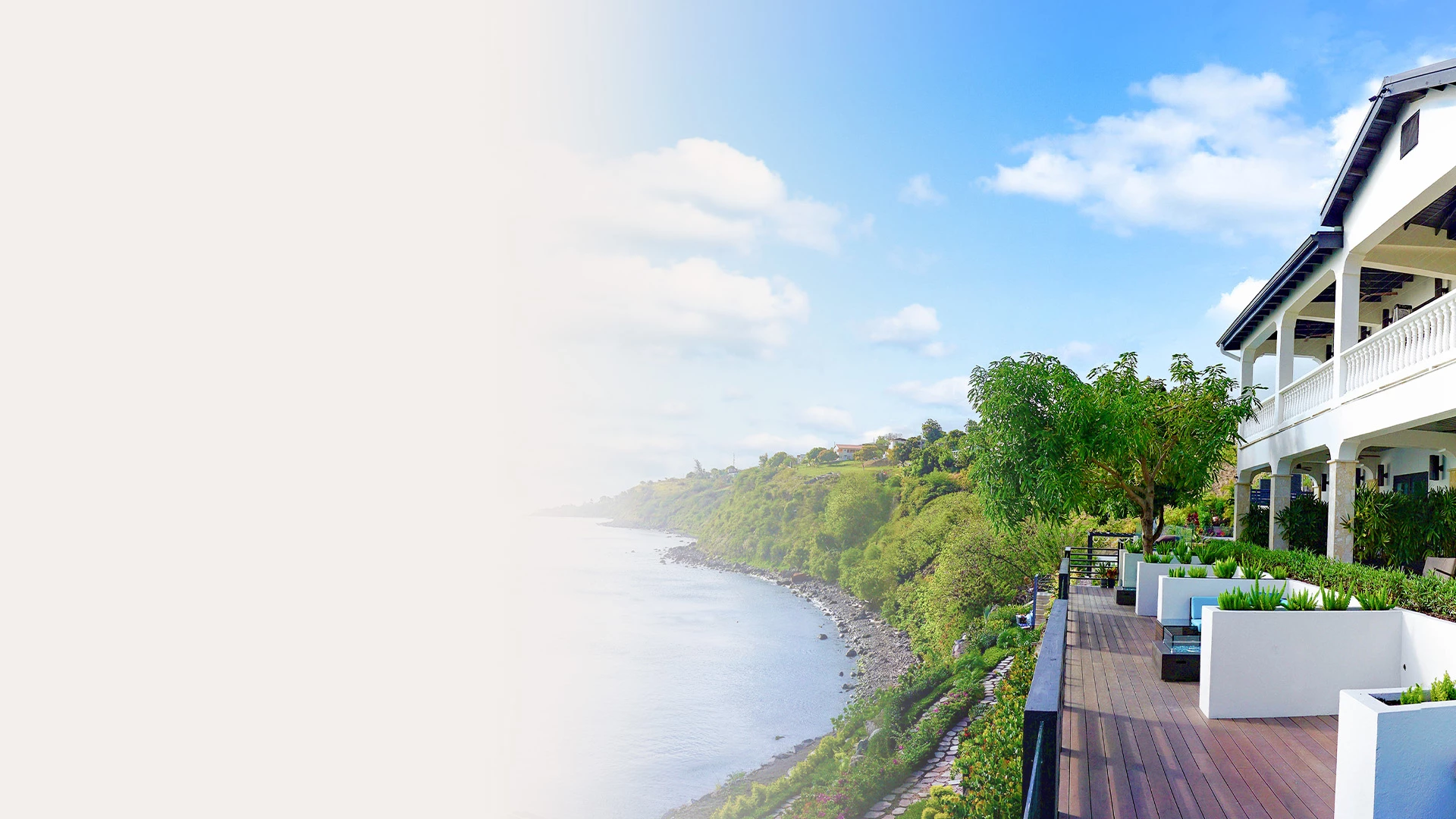 cliffside hotel overlooking the ocean