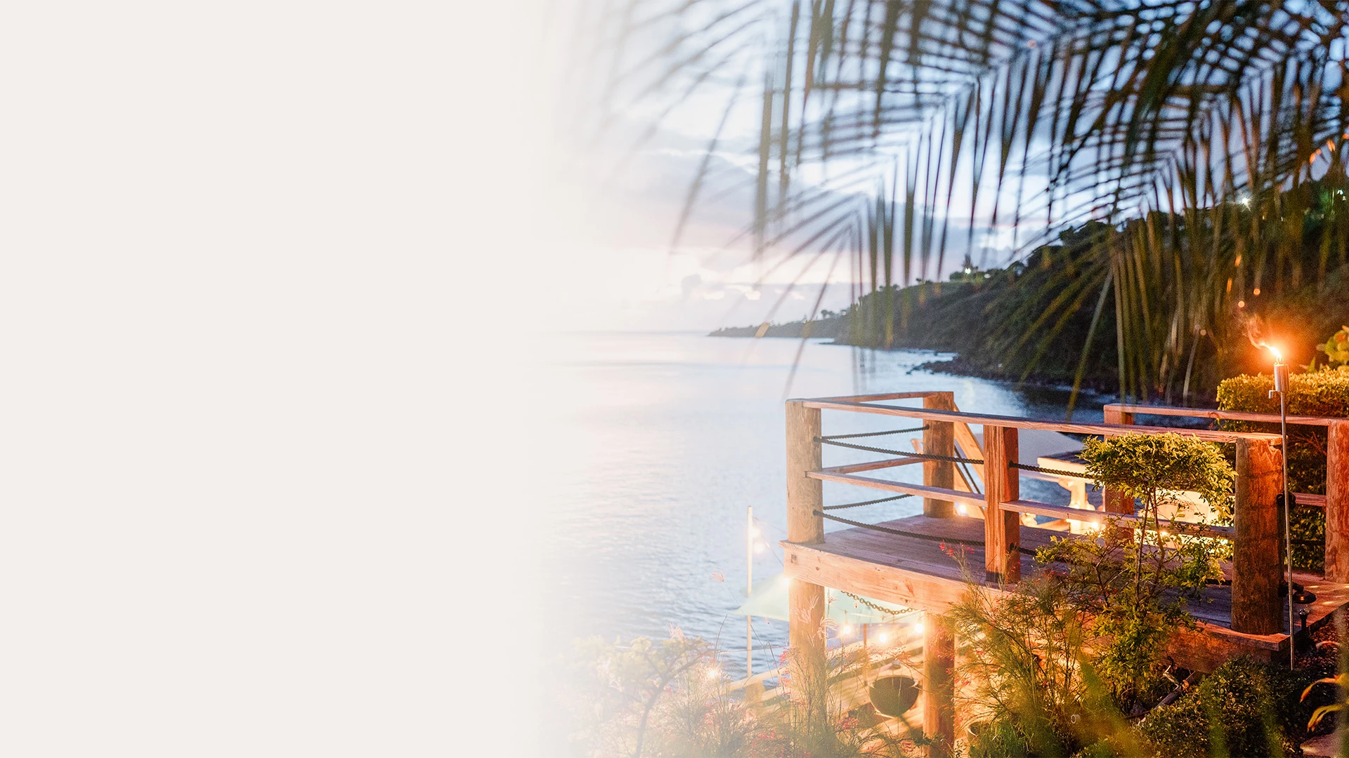 a deck overlooking the ocean