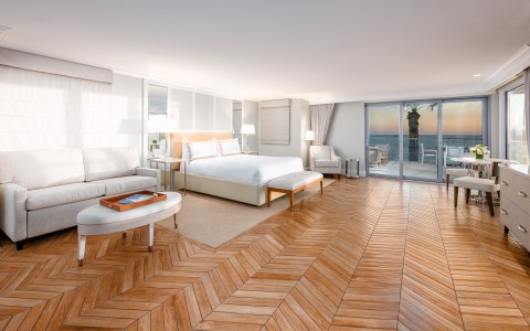 a room with a bed and a couch