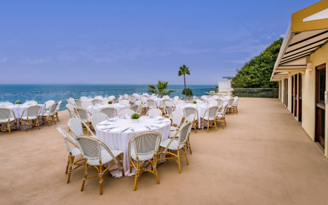 a table set up for a wedding reception