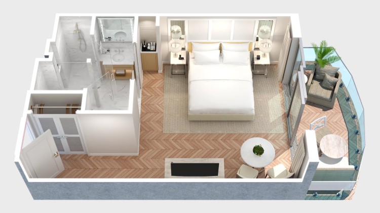 a room with a bed and a sink