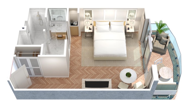 a room with a bed and a sink