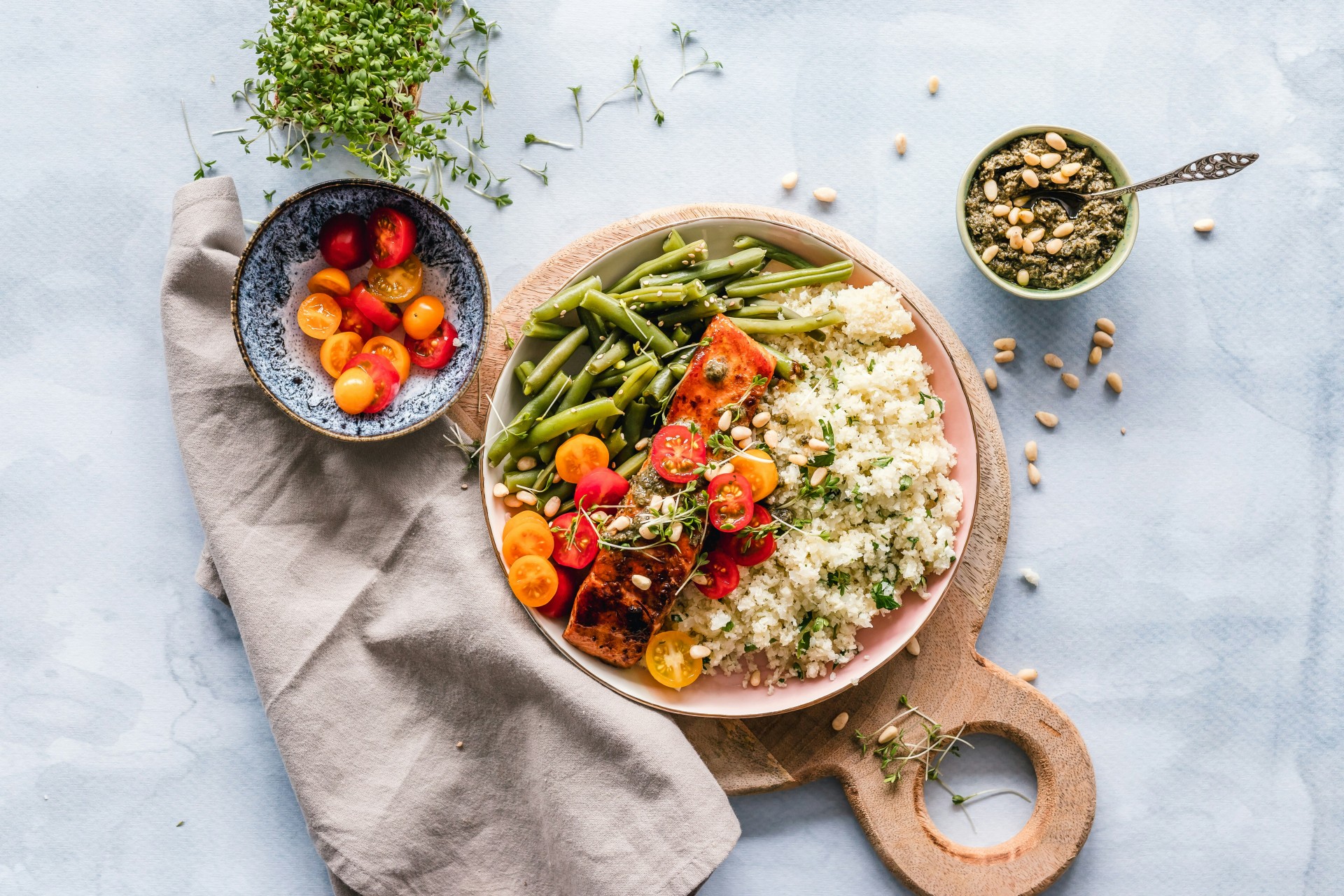 a plate of rice and vegetables