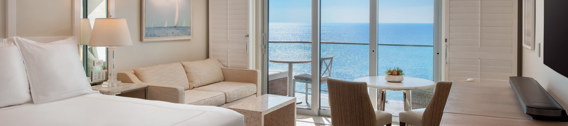 a room with a view of the ocean