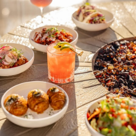 a table with food on it