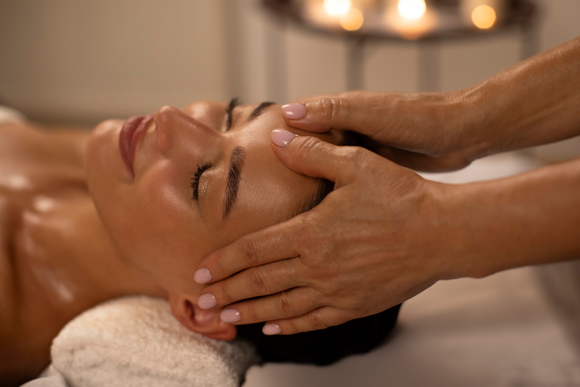 a woman receiving a massage