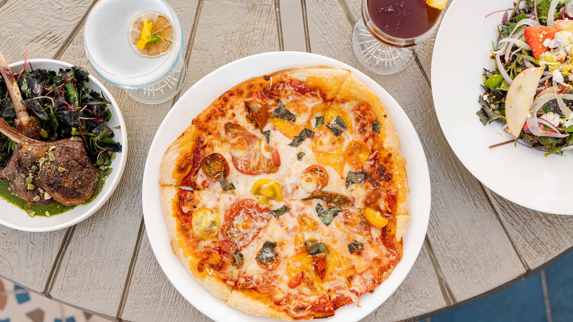 a pizza on a plate