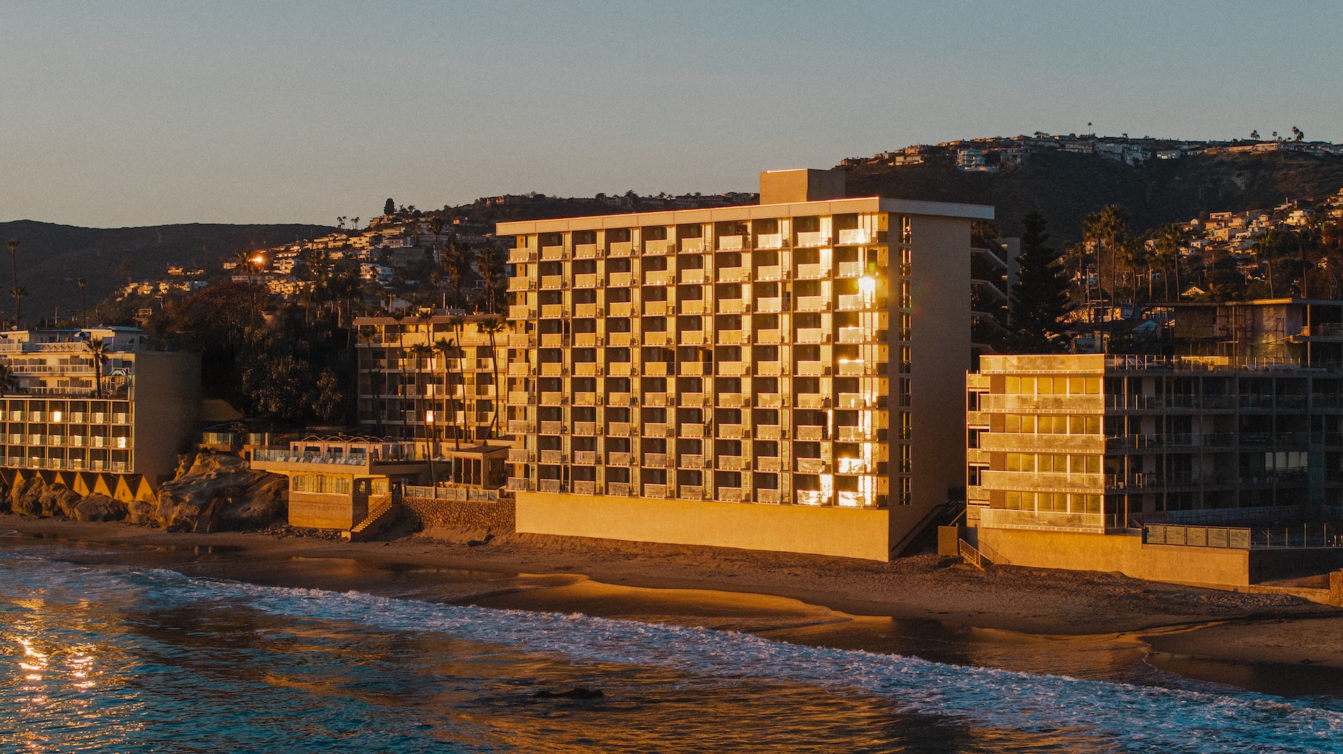 a building on the beach