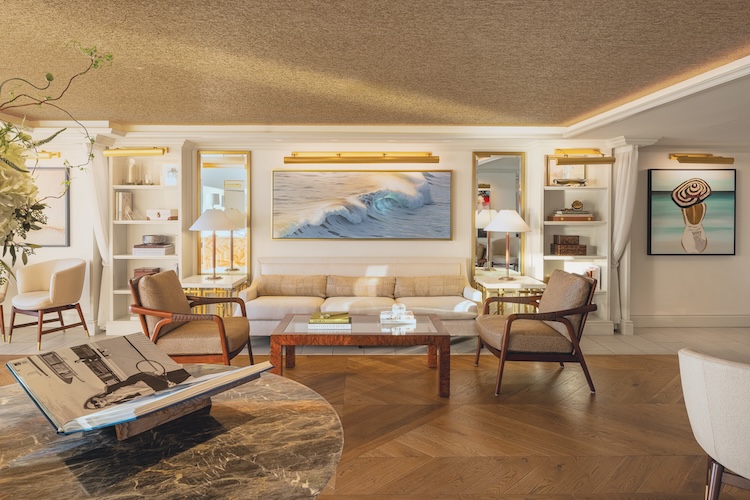 a living room with a couch and a coffee table