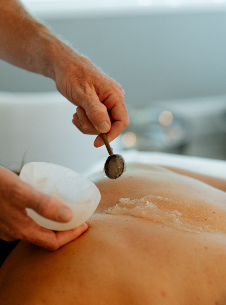 a person getting a back massage