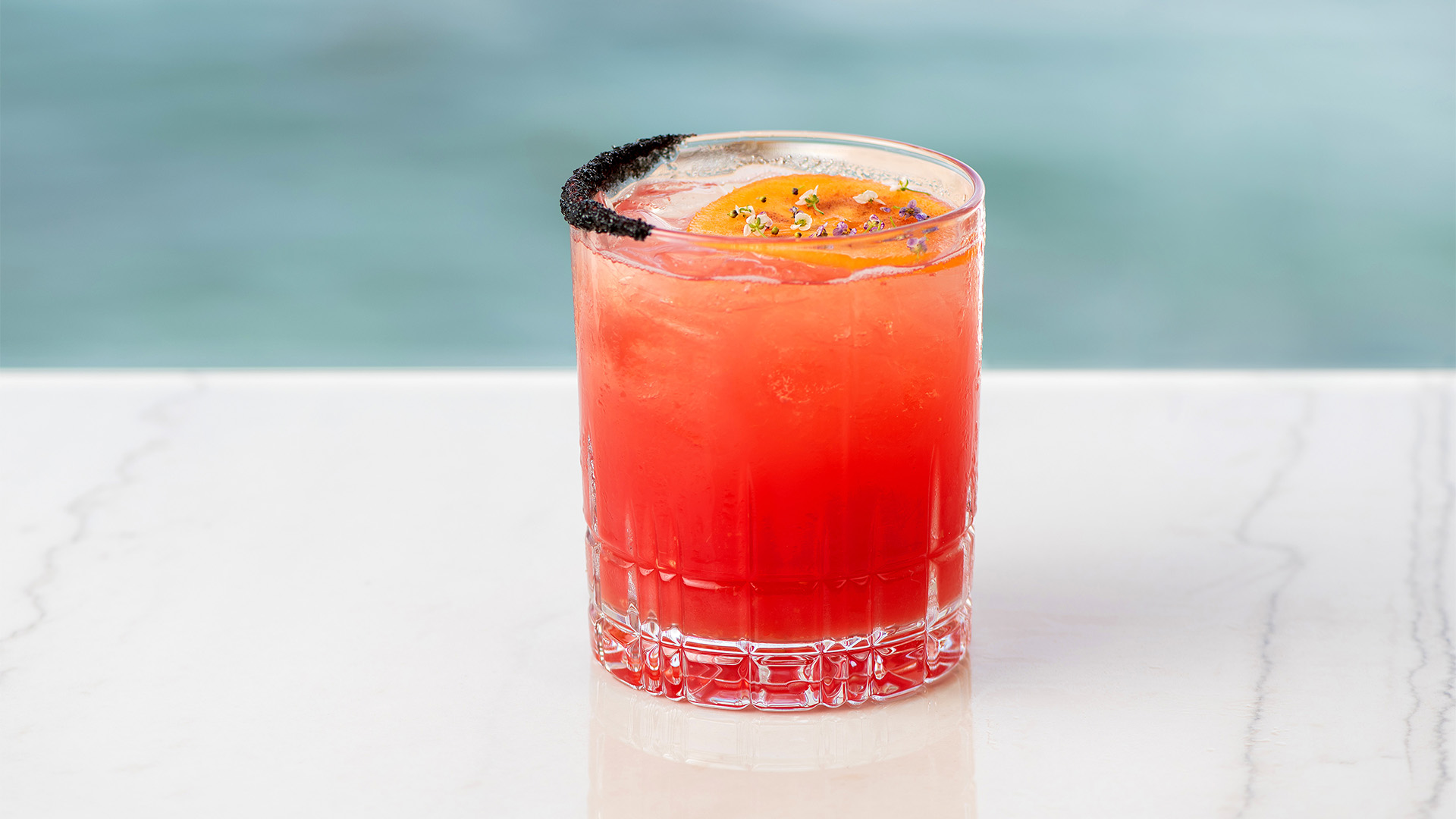 a glass with a drink