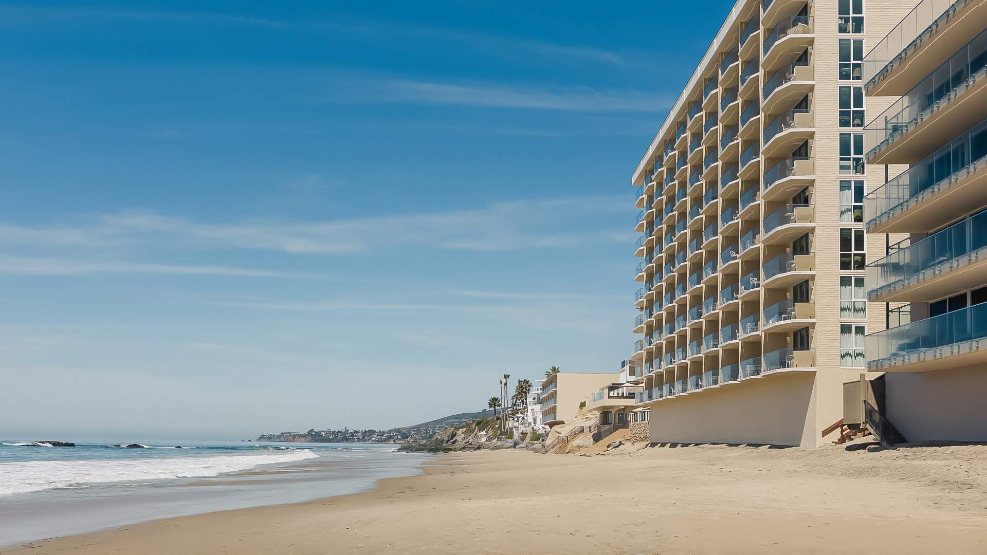 a building on a beach