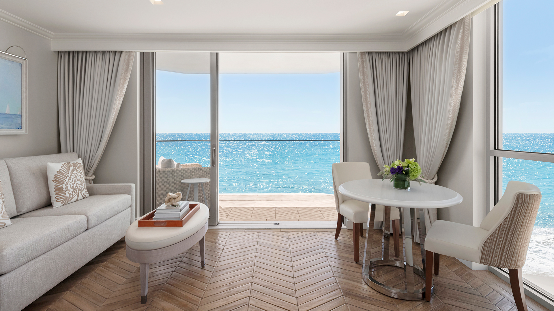 a room with a view of the ocean